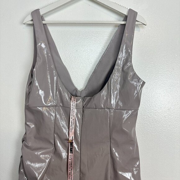 HOUSE OF CB Madeleine Ice Vinyl Midi Dress in Violet Size Large+ (X-Large) - Picture 7 of 13